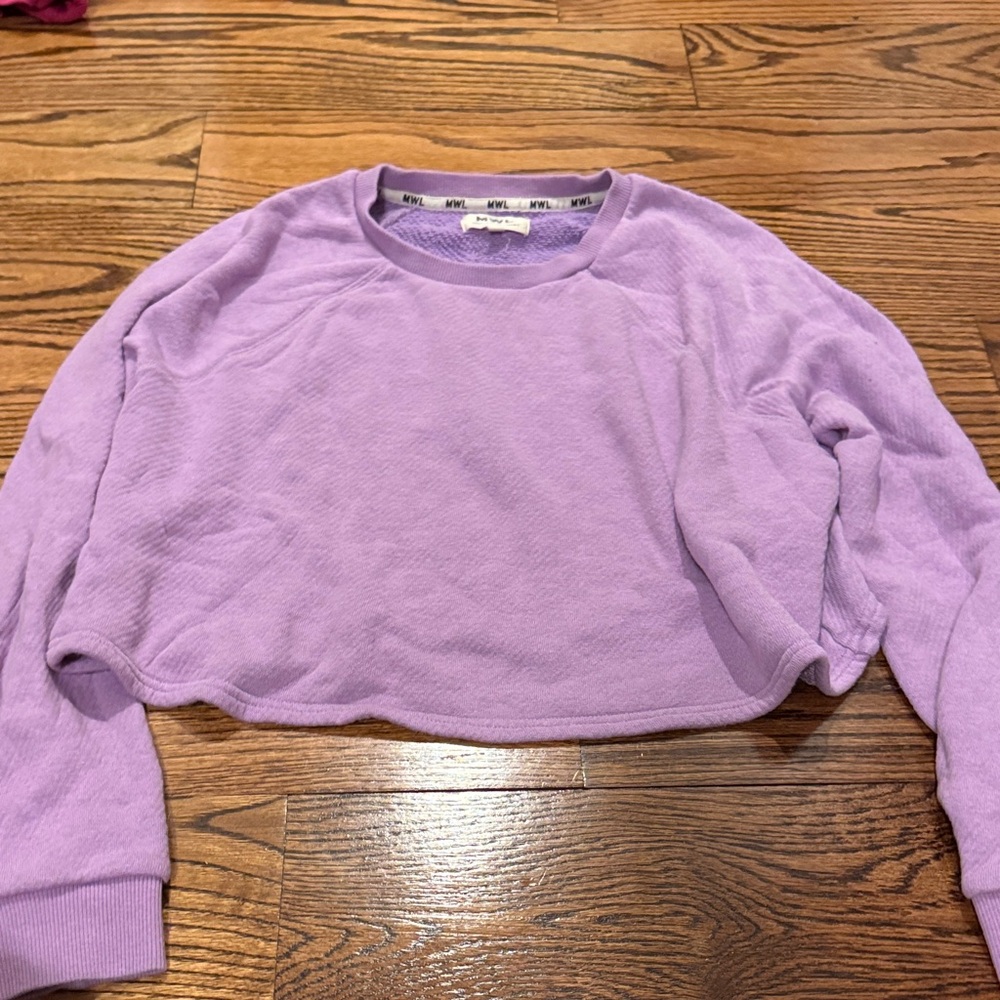 Madewell Lavender Cropped Sweatshirt